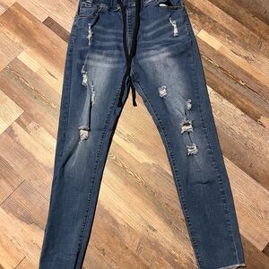 Women's Distressed Blue Jeans size 5 medium M stretch